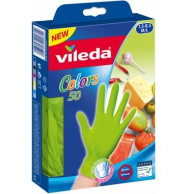 Vileda Wegwerphandschoenen Colors M / L 50 stuks