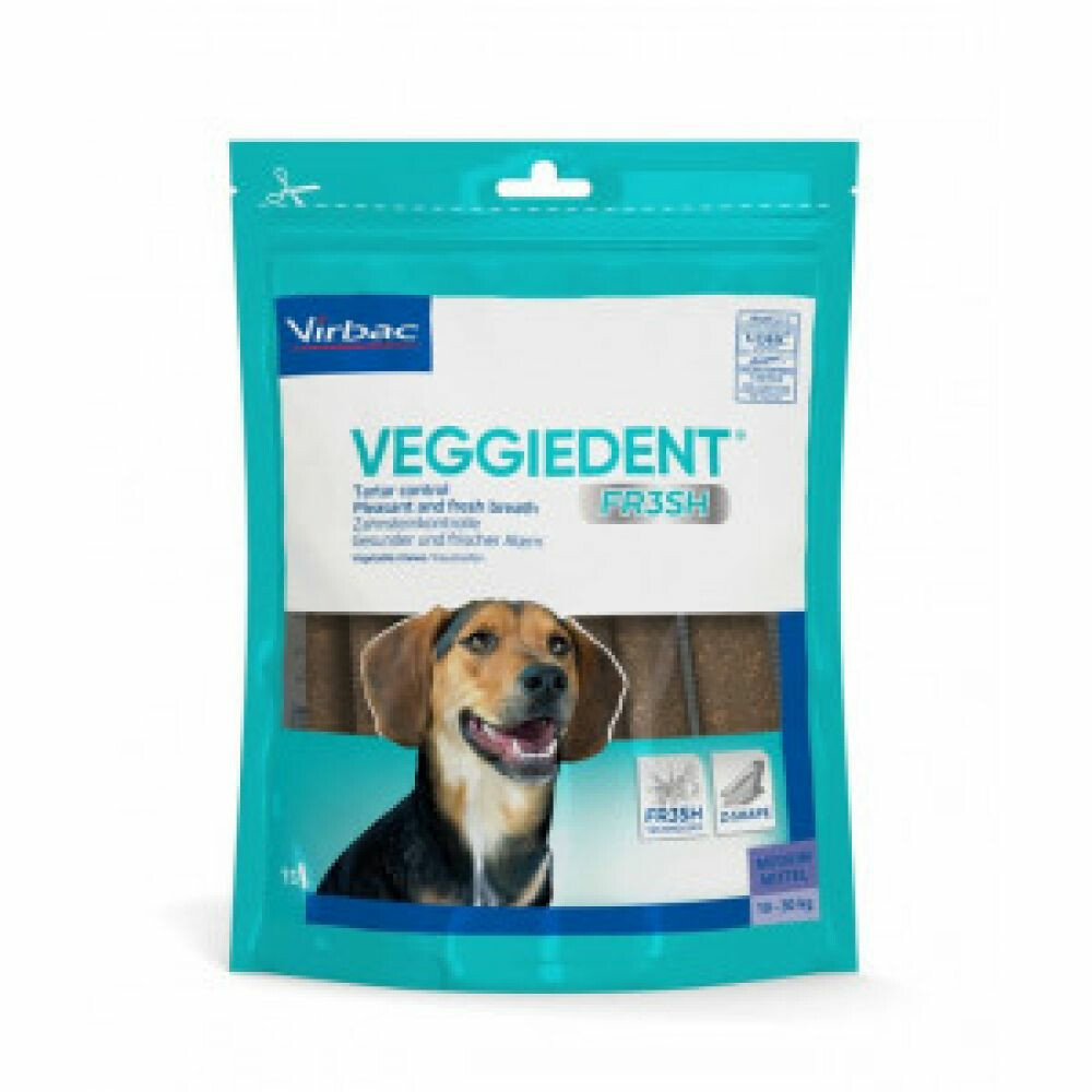 Virbac VeggieDent Kauwstrips 10 - 30 kg 15 stuks