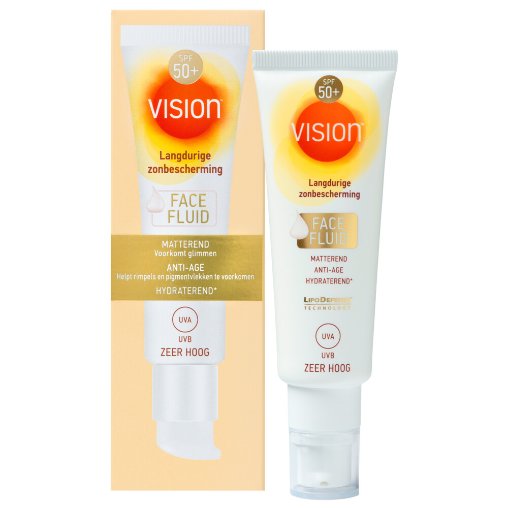 2x Vision Zonnebrand Face Fluid SPF 50+ 50 ml