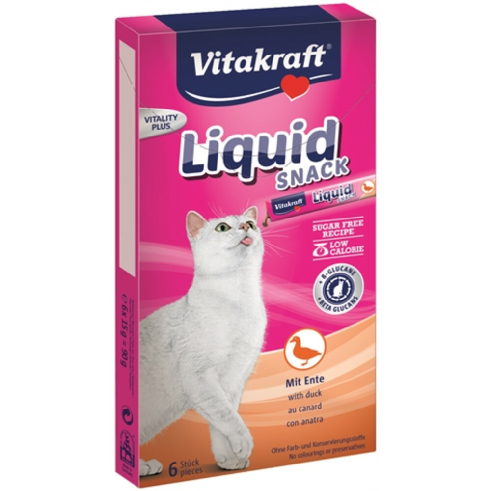 Vitakraft Cat Liquid eend - B - Glucaan 6 stuks