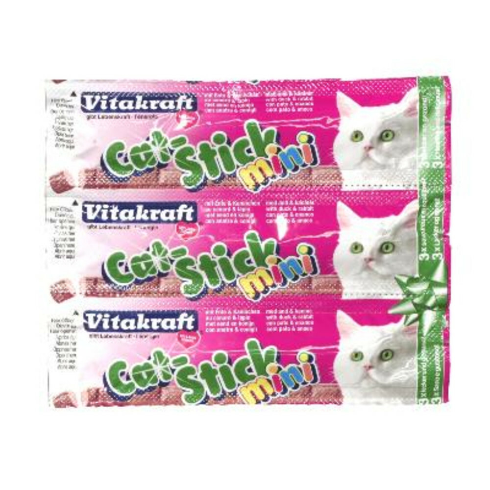 Vitakraft Cat-Stick Mini eend - Konijn 3 stuks