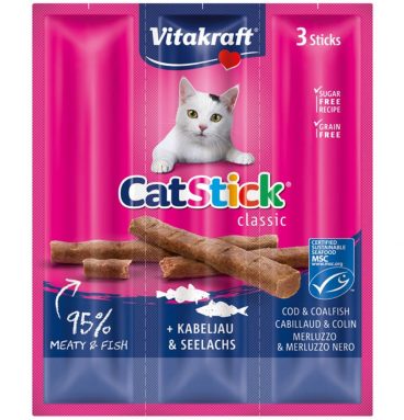 Vitakraft Cat-stick Kabeljauw - Koolvis 3 stuks