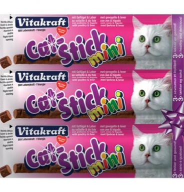 Vitakraft Cat-stick Mini Gevogelte - Lever 3 stuks