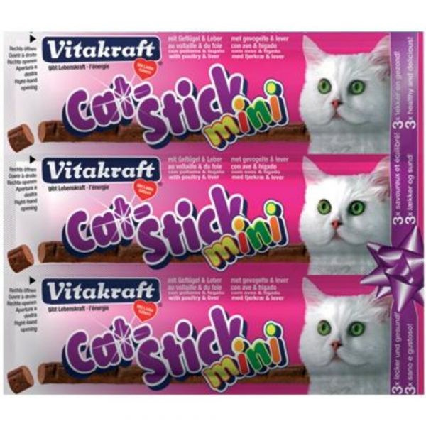 Vitakraft Cat-stick Mini Gevogelte - Lever 3 stuks