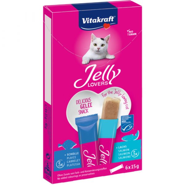 Vitakraft Jelly Lovers Zalm - Schol 6 stuks