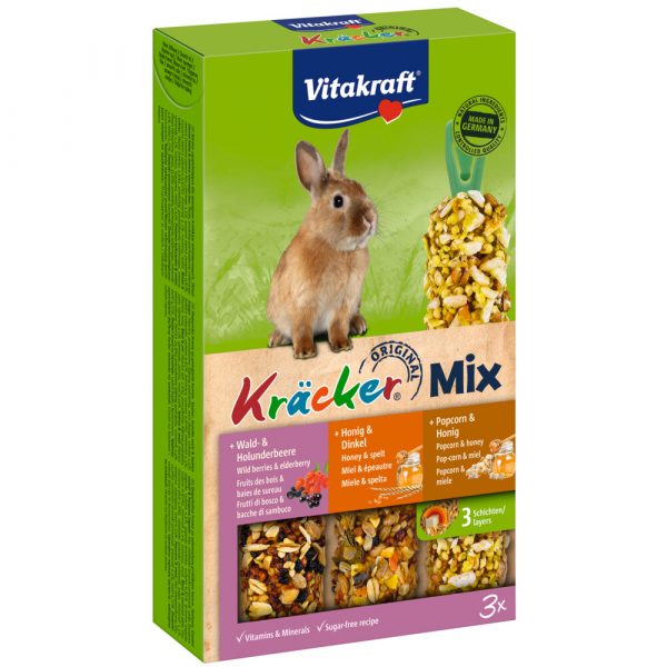 Vitakraft Konijn Kracker Bosbes - Honing - Popcorn 3 stuks