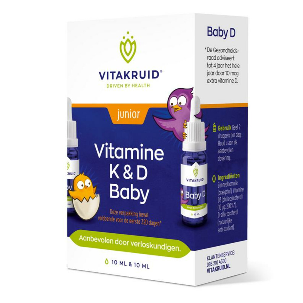 Vitakruid Baby Vitamine K&D 2x 10 ml