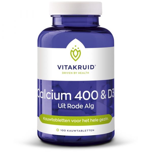 Vitakruid Calcium 400&D3 uit Rode Alg 100 kauwtabletten