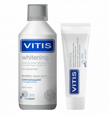 Vitis Whitening Tandpasta + Mondwater Pakket