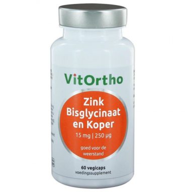 Vitortho Zink Bisglycinaat15 mg 60 vegacaps