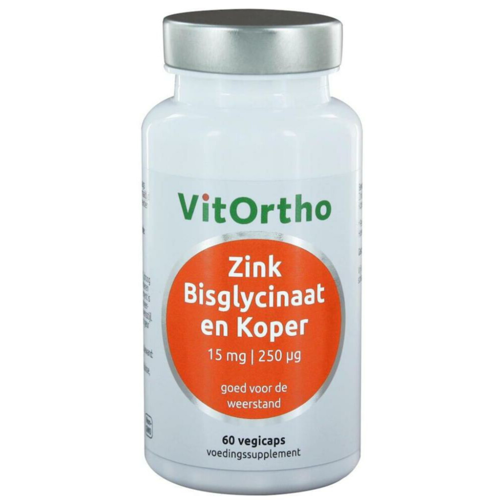 Vitortho Zink Bisglycinaat15 mg 60 vegacaps