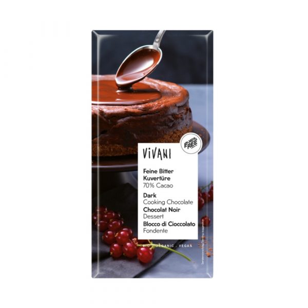 3x Vivani Couverture Smeltchocolade Puur Biologisch 200 gr