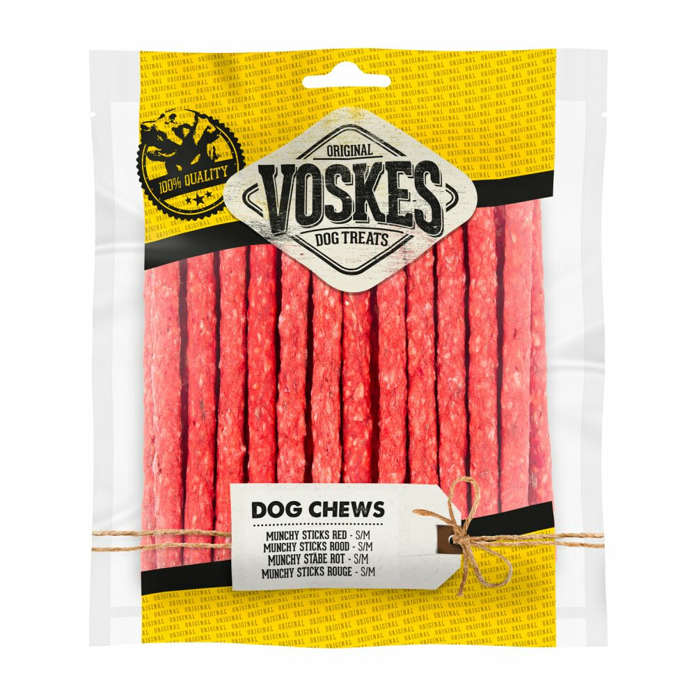 12x Voskes Munchy Sticks Rood 25 stuks