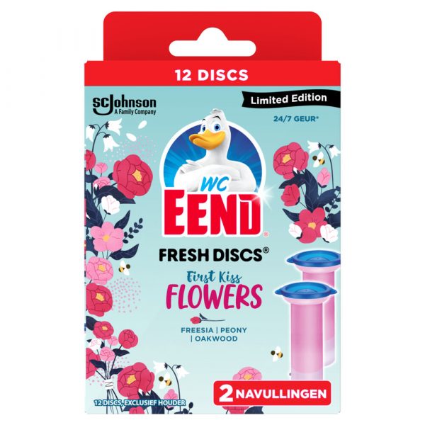 6x WC Eend Fresh Discs First Kiss Flowers 72 ml