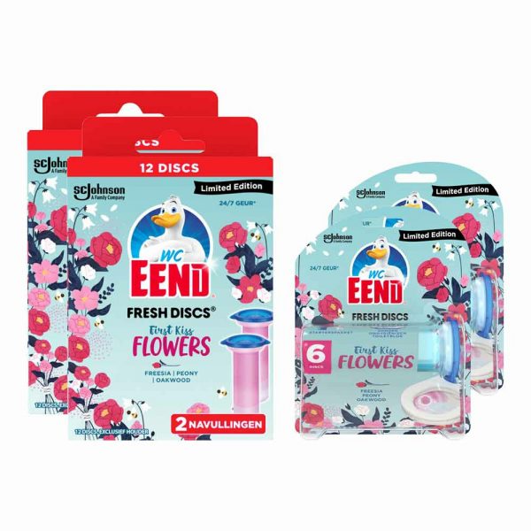 WC Eend Fresh Discs First Kiss Flowers Pakket