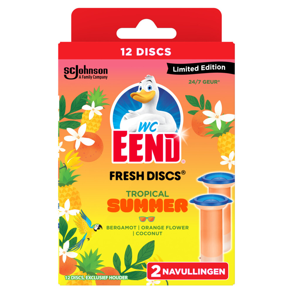 6x WC Eend Fresh Discs Tropical Summer 72 ml