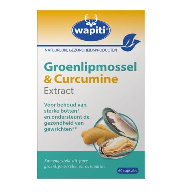 2x Wapiti Groenlipmossel Curcum 60 capsules