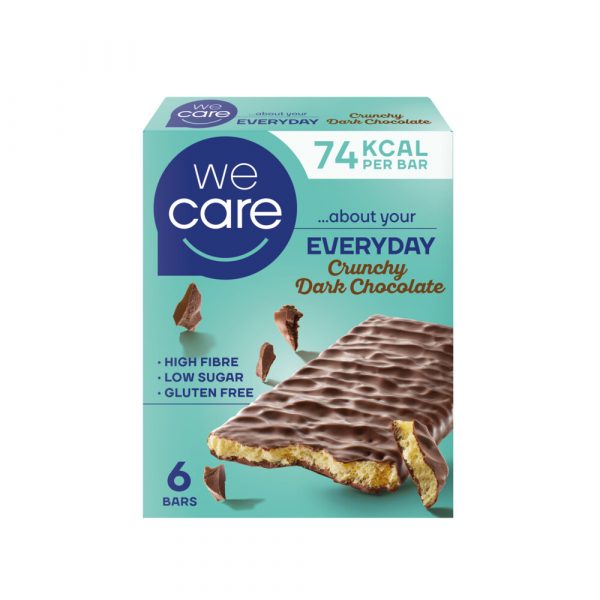 4x WeCare Everyday Crunchy Reep Dark Chocolate 102 gr