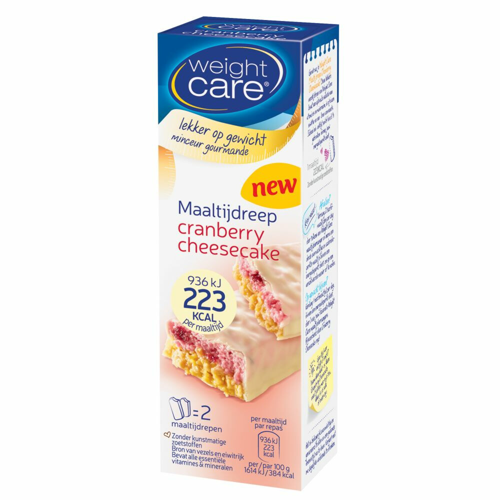 3x Weight Care Maaltijdreep Cranberry Cheesecake 2 x 58 gr