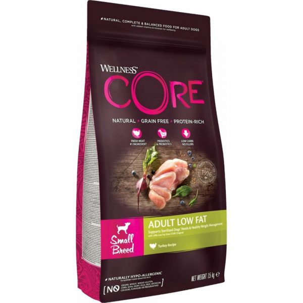 4x Wellness Core Hondenvoer Small Healthy Weight Kalkoen 1