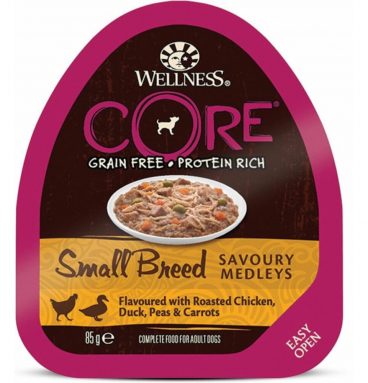 12x Wellness Core Hondenvoer Small Savoury Medleys Kip - Eend 85 gr