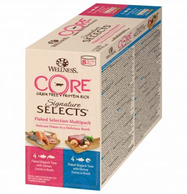 4x Wellness Core Kattenvoer Signature Selects Flaked 8-pack 8 x 79 gr