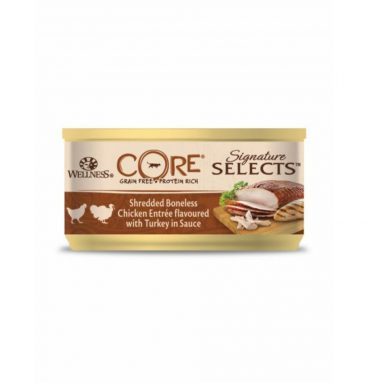 24x Wellness Core Kattenvoer Signature Selects Shredded Kip - Kalkoen 79 gr