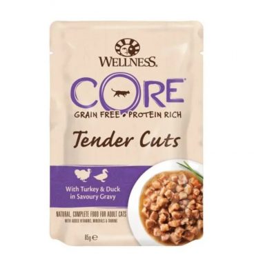 24x Wellness Core Kattenvoer Tender Cuts Kalkoen - Eend 85 gr