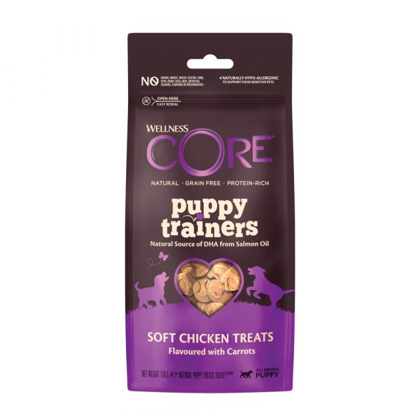 8x Wellness Core Puppy Trainers Kip - Wortel 170 gr