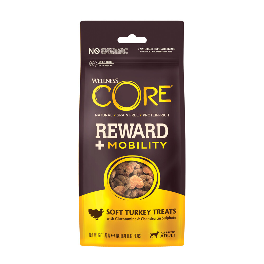 8x Wellness Core Reward+ Treats Turkey Mobility 170 gr