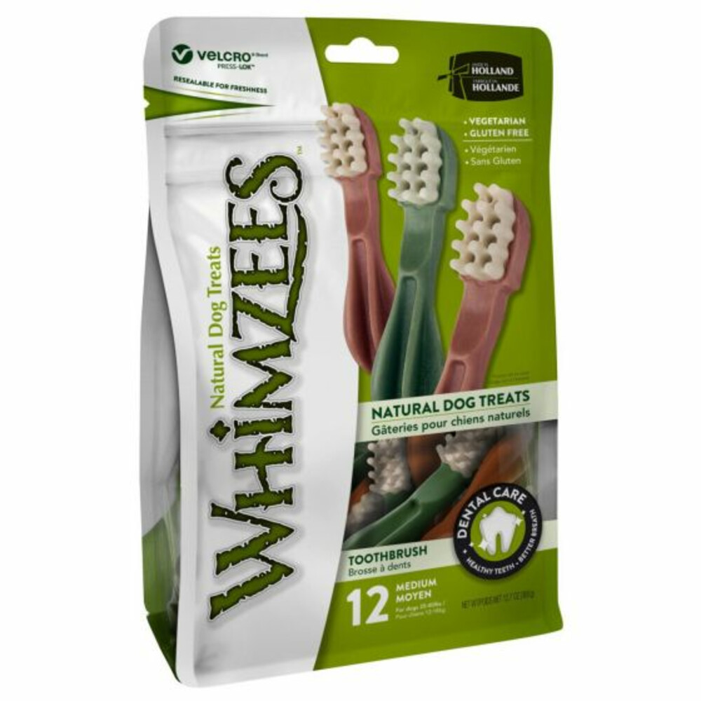 6x Whimzees Hondensnack Tandenborstel Medium 12 stuks