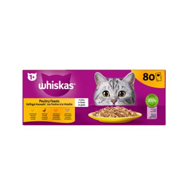 Whiskas Adult Multipack Gevogelte Selectie in Gelei 80 x 85 gr