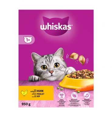 5x Whiskas Droog Adult Kip 950 gr