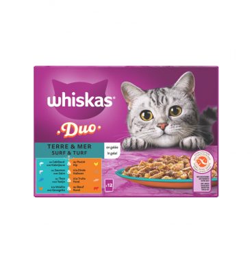 4x Whiskas Duo Adult Surf&Turf in Gelei Multipack 12 x 85 gr