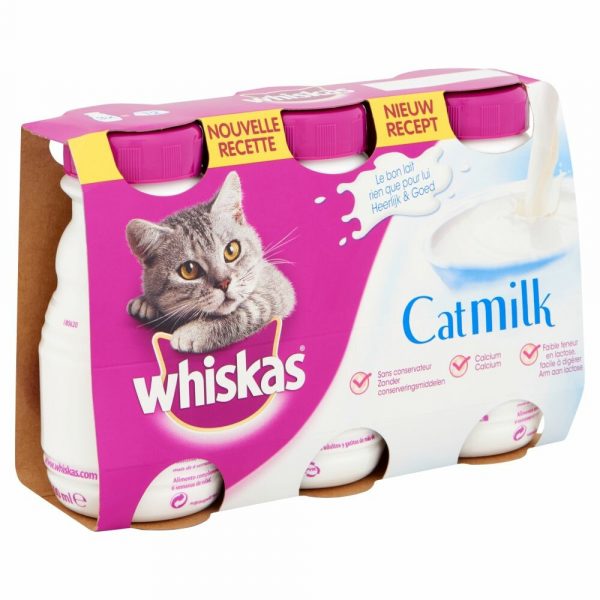 5x Whiskas Kattenmelk Flesje 3 x 200 ml