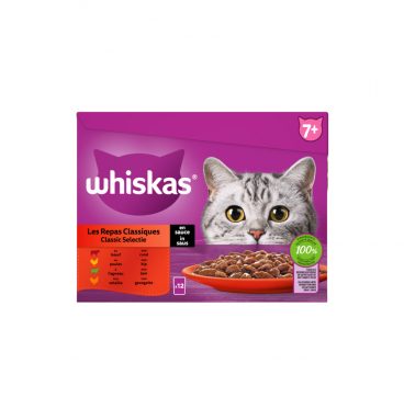 4x Whiskas Multipack Senior Classic Selectie in Saus 12 x 85 gr