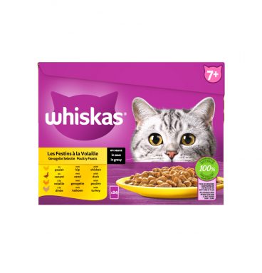 2x Whiskas Senior Multipack Gevogelte Selectie in Saus 24 x 85 gr