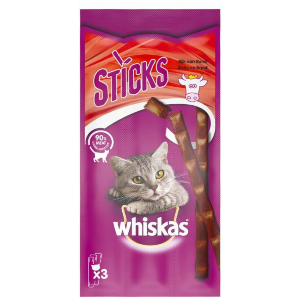 28x Whiskas Snack Sticks Kip 18 gr