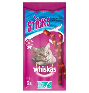 28x Whiskas Snack Sticks Zalm 18 gr