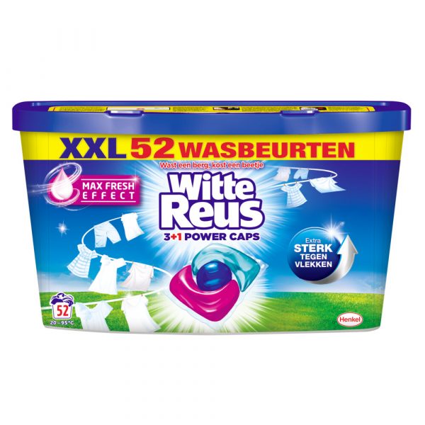 6x Witte Reus Power Caps Wasmiddelcapsules 52 stuks