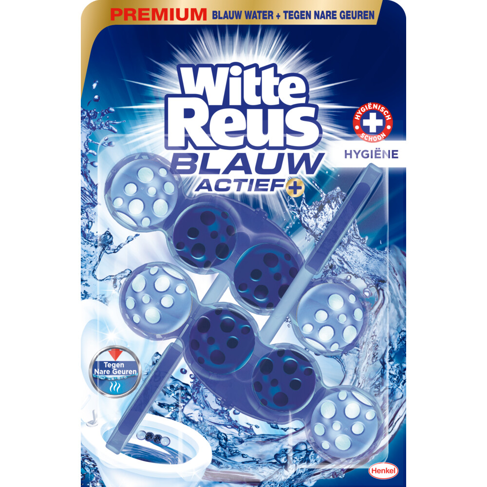 Witte Reus Toiletblok Blauw Actief Hygiëne 2 stuks