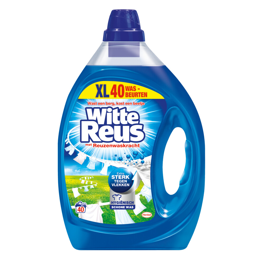 4x Witte Reus Vloeibaar Wasmiddel Wit 2 liter