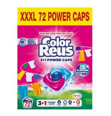 Witte Reus Wasmiddelcapsules 3+1 Power Caps Kleur 72 stuks