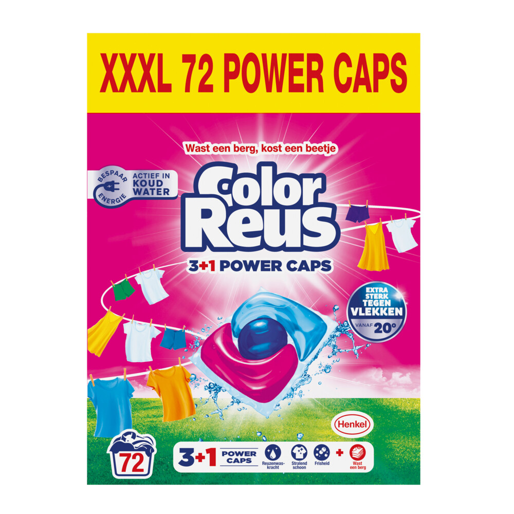 Witte Reus Wasmiddelcapsules 3+1 Power Caps Kleur 72 stuks