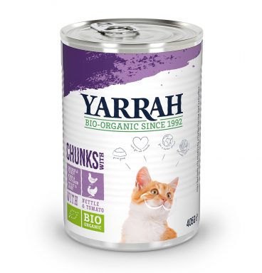 12x Yarrah Bio Kattenvoer Chunks Kip - Kalkoen 405 gr