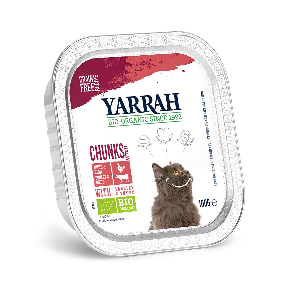 Yarrah Bio Kattenvoer Chunks Kip - Rund 100 gr