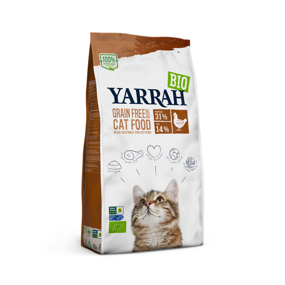 Yarrah Bio Kattenvoer Graanvrij Kip - Vis 10 kg