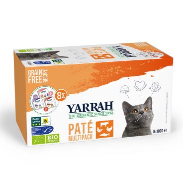 8x Yarrah Bio Kattenvoer Multipack Paté Graanvrij Kip - Rund 8 x 100 gr