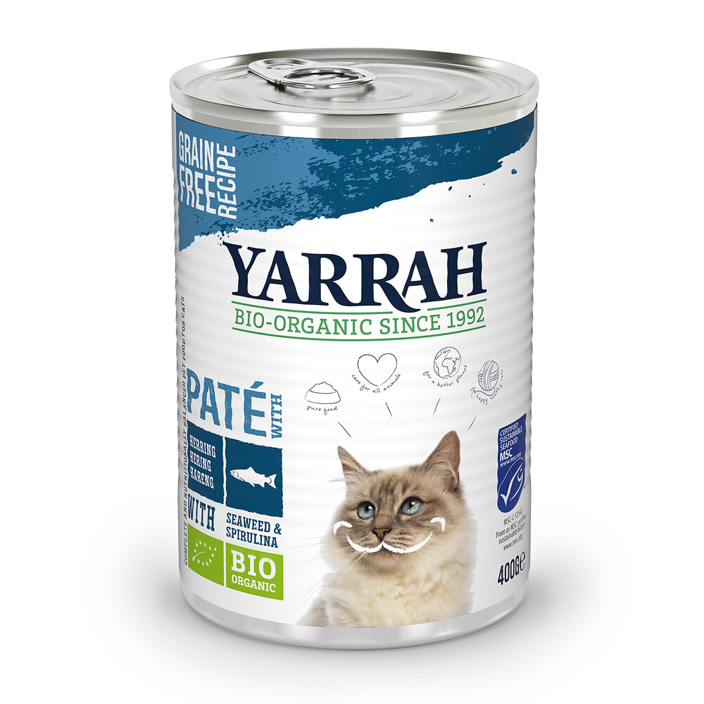 12x Yarrah Bio Kattenvoer Paté Vis 400 gr