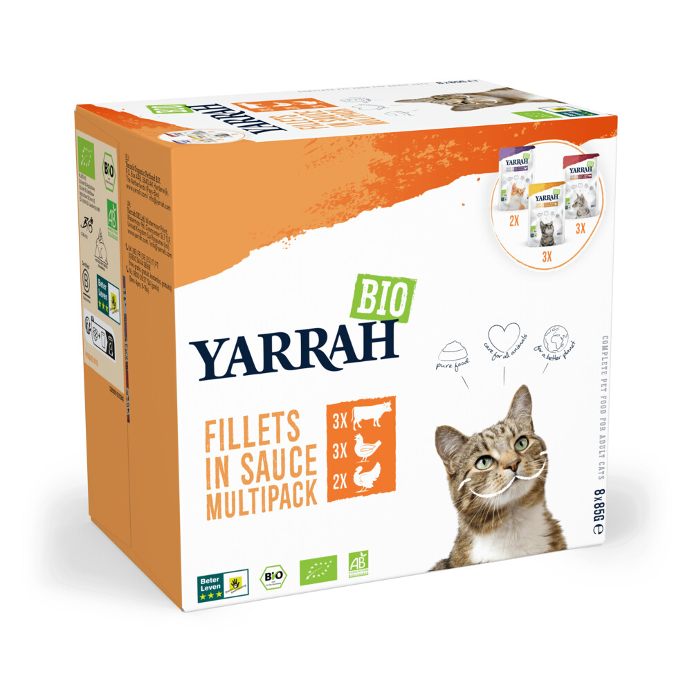 Yarrah Cat Bio Pouch Fillets Multipack Gravy Mix 8 x 85 gr